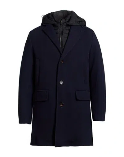 Moorer Man Coat Navy Size 46 Virgin Wool, Cashmere In Blue