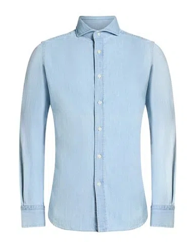 Moorer Man Denim Shirt Blue Size 15 ½ Cotton