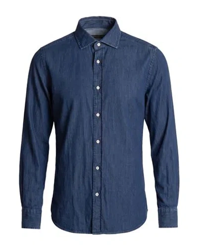 Moorer Man Denim Shirt Blue Size 34 Cotton