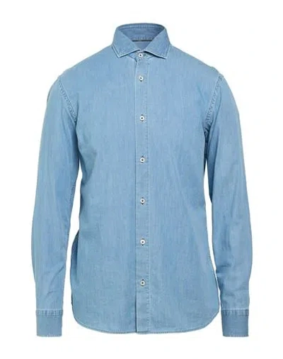 Moorer Man Denim Shirt Blue Size 38 Cotton