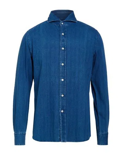 Moorer Man Denim Shirt Blue Size 38 Cotton