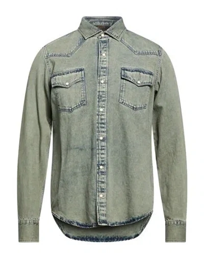 Moorer Man Denim Shirt Blue Size 38 Cotton, Linen