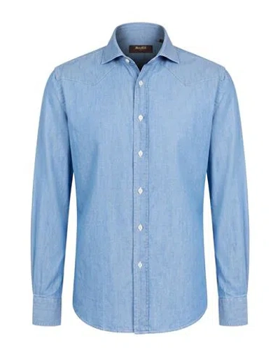 Moorer Man Denim Shirt Blue Size 46 Cotton