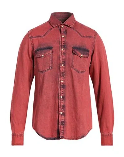 Moorer Man Denim Shirt Red Size 36 Cotton