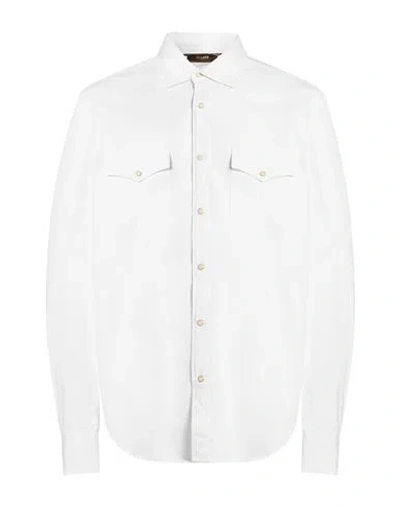 Moorer Man Denim Shirt White Size 46 Cotton