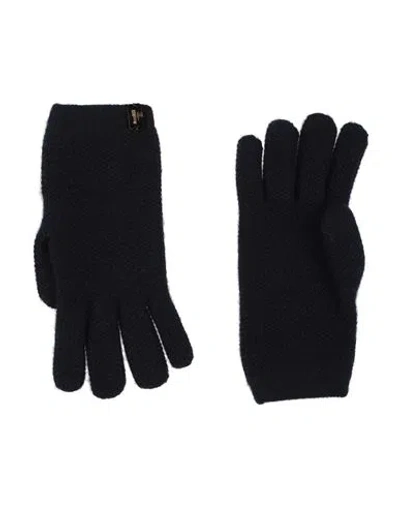 Moorer Man Gloves Midnight Blue Size 6.5 Cashmere In Black