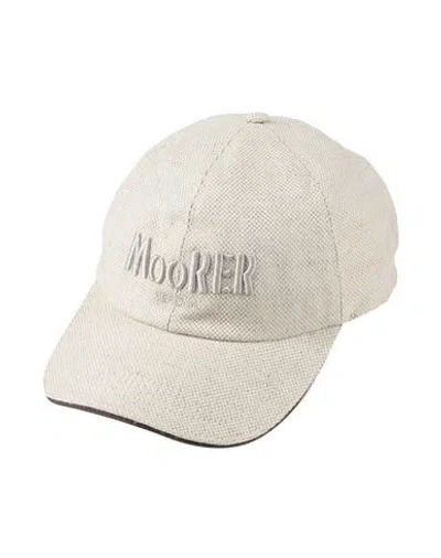 Moorer Man Hat Beige Size M Linen In Neutral