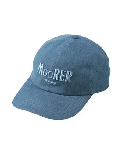 Moorer Man Hat Blue Size Xl Cotton, Silk