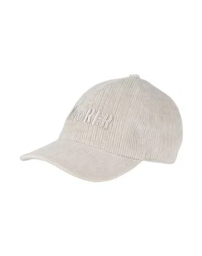 Moorer Man Hat Light Grey Size M Cotton, Elastane In White
