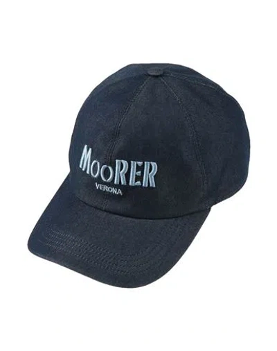 Moorer Man Hat Navy Size Xl Cotton, Silk In Blue
