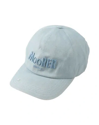 Moorer Man Hat Sky Blue Size M Cotton, Silk
