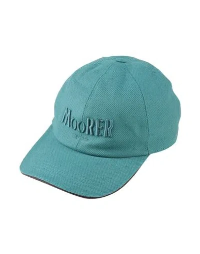 Moorer Man Hat Turquoise Size M Linen In Blue
