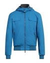 Moorer Man Jacket Azure Size 42 Polyester, Polyamide In Blue