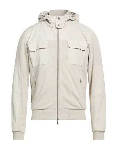 Moorer Man Jacket Beige Size 40 Cotton, Elastane In Nude