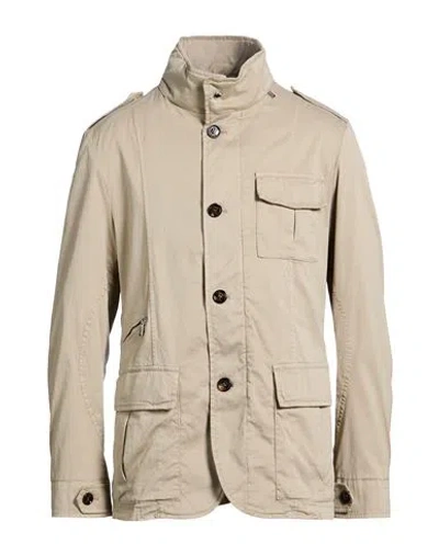 Moorer Man Jacket Beige Size 48 Cotton, Silk, Elastane In Neutral