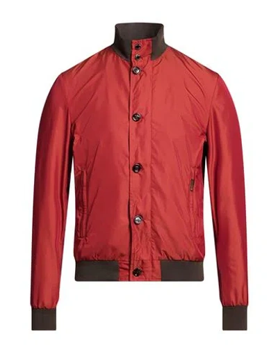 Moorer Man Jacket Burgundy Size 38 Polyester In Red