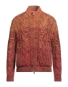 Moorer Man Jacket Camel Size 50 Wool, Mohair Wool, Polyester In Orange