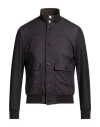 Moorer Man Jacket Charcoal Size 38 Cotton, Polyamide, Elastane, Polyester In Blue