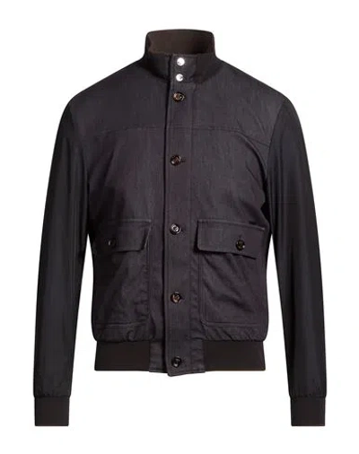 Moorer Man Jacket Charcoal Size 38 Cotton, Polyamide, Elastane, Polyester In Blue