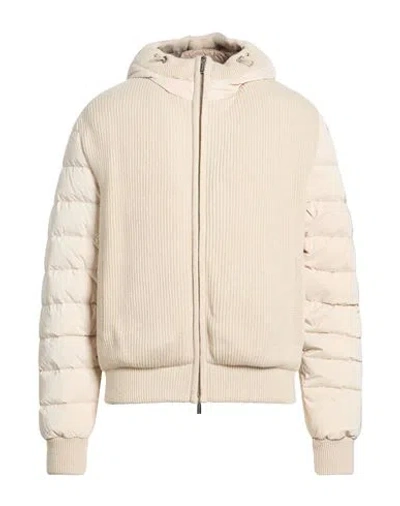 Moorer Man Jacket Cream Size 40 Polyamide, Polyester, Cashmere In Neutral