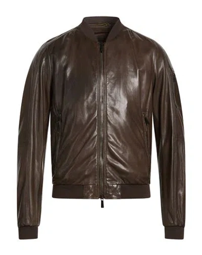 Moorer Man Jacket Dark Brown Size 38 Leather