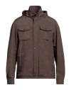Moorer Man Jacket Dark Brown Size 50 Polyester In Brown