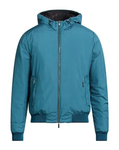 Moorer Man Jacket Deep Teal Size 42 Polyester In Blue