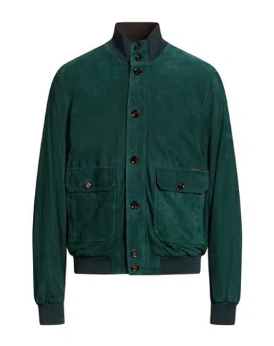 Moorer Man Jacket Emerald Green Size 42 Leather