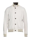 Moorer Man Jacket Ivory Size 48 Polyester In Neutral