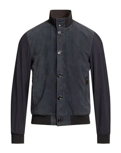 Moorer Man Jacket Midnight Blue Size 36 Leather, Polyester
