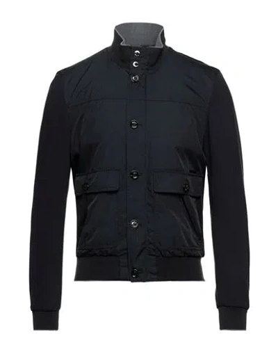 Moorer Man Jacket Midnight Blue Size 38 Polyester, Viscose, Polyamide, Elastane In Black