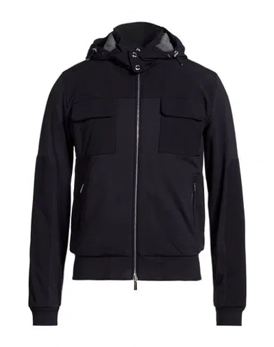 Moorer Man Jacket Midnight Blue Size 42 Cotton, Elastane In Animal Print