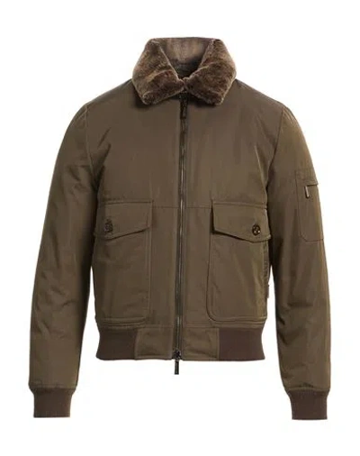 Moorer Man Jacket Military Green Size 36 Polyester, Cotton, Wool, Acrylic, Lycra In Multi