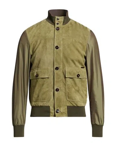 Moorer Man Jacket Military Green Size 38 Ovine Leather