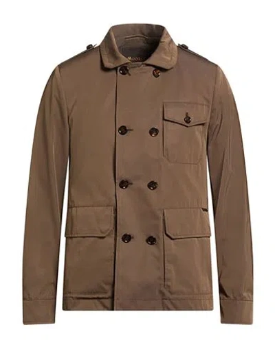 Moorer Man Jacket Military Green Size 38 Polyester, Cotton In Brown