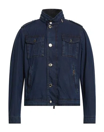 MOORER MOORER MAN JACKET NAVY SIZE 38 COTTON, POLYAMIDE
