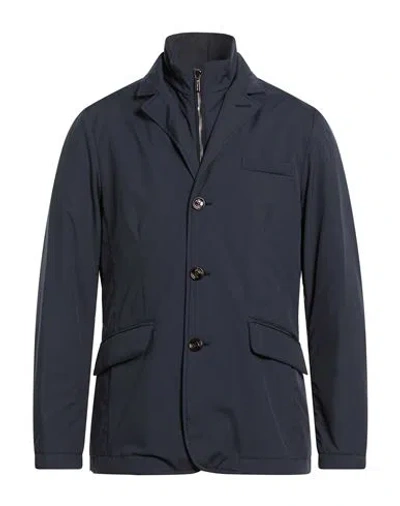 Moorer Man Jacket Navy Size 40 Polyamide, Polyester In Blue