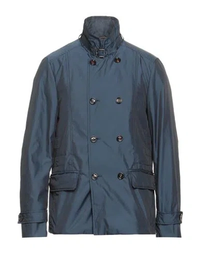 Moorer Man Jacket Navy Size 40 Polyester In Blue