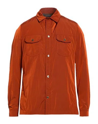 Moorer Man Jacket Rust Size 38 Polyamide In Orange