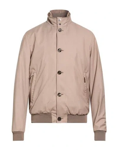 Moorer Man Jacket Sand Size 46 Polyester, Viscose In Brown