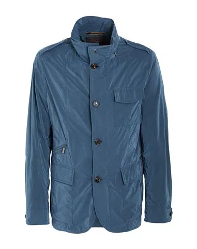 Moorer Man Jacket Slate Blue Size 40 Polyamide, Polyester