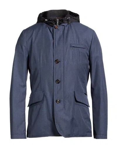 Moorer Man Jacket Slate Blue Size 46 Polyamide, Polyester