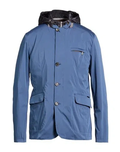 Moorer Man Jacket Slate Blue Size 48 Polyester, Elastane