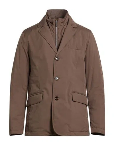 Moorer Man Jacket Taupe Size 42 Polyamide, Polyester In Brown