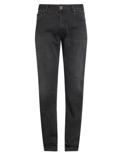 Moorer Man Jeans Black Size 35 Cotton, Polyethylene, Elastane In Animal Print