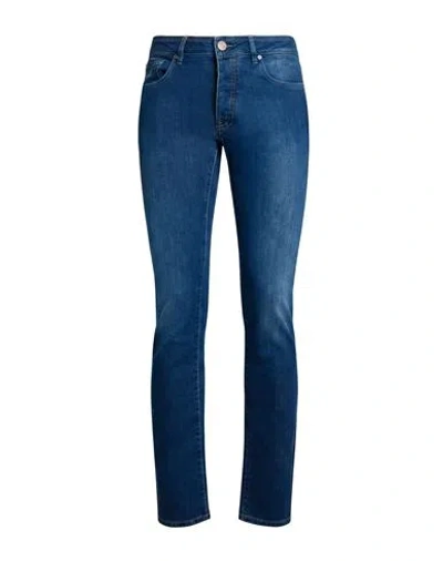 Moorer Man Jeans Blue Size 30 Cotton, Elastomultiester, Elastane