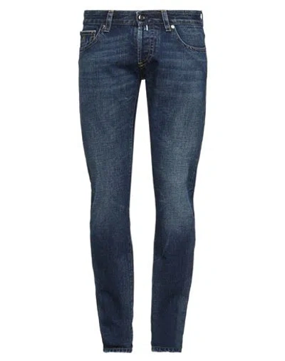 Moorer Man Jeans Blue Size 33 Cotton, Elastane