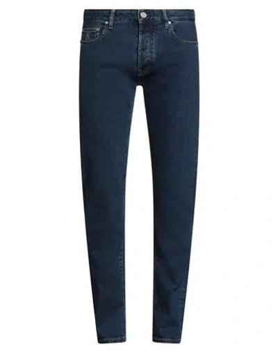 Moorer Man Jeans Blue Size 33 Cotton, Elastane