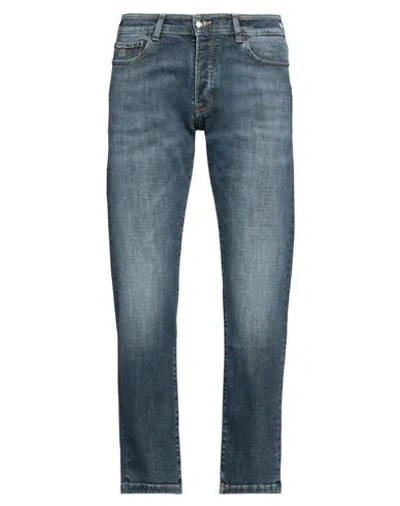 MOORER MOORER MAN JEANS BLUE SIZE 35 COTTON, ELASTANE