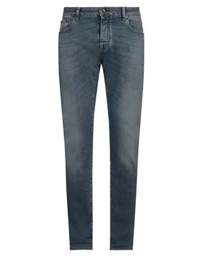 MOORER MOORER MAN JEANS BLUE SIZE 35 COTTON, ELASTANE